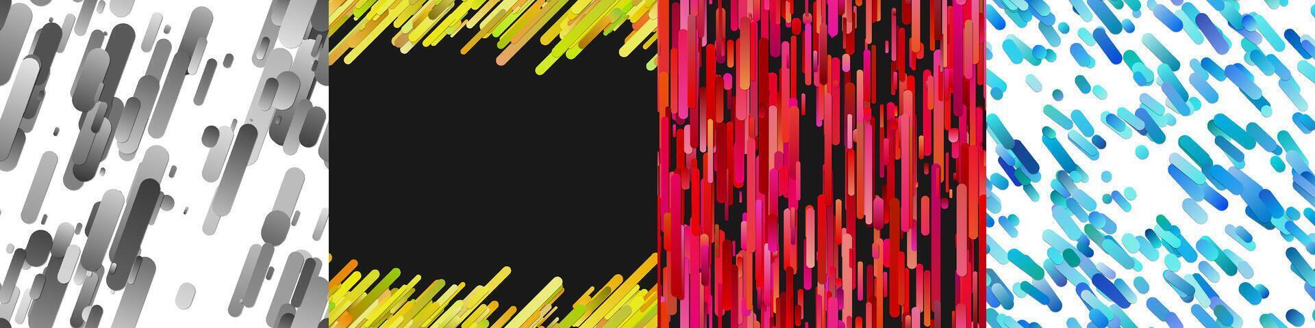Seamless gradient stripe background set vector