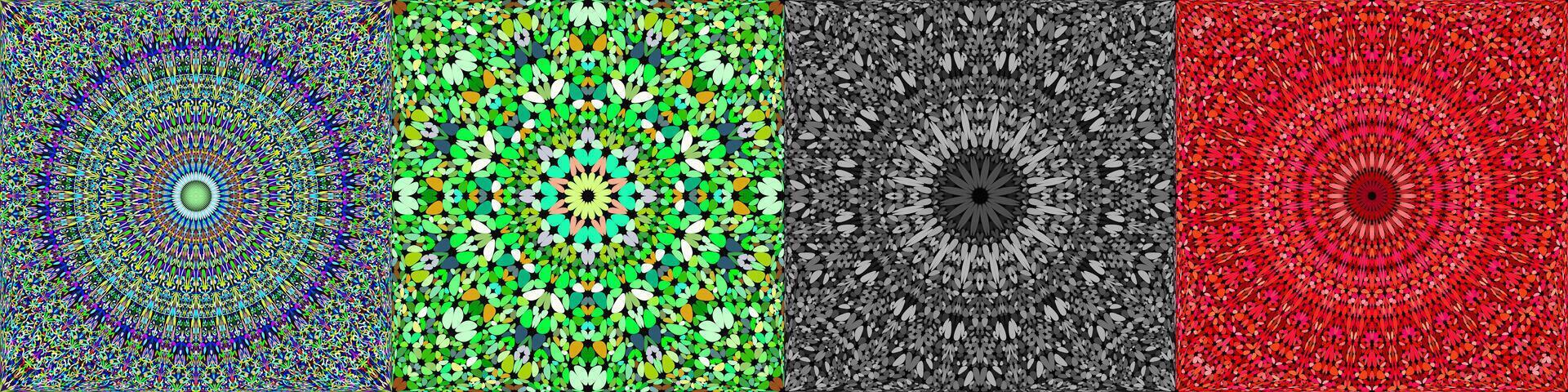 Seamless geometrical mandala pattern set vector