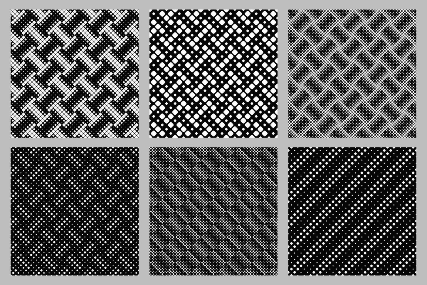 Abstract geometrical rounded diagonal square pattern background design set vector