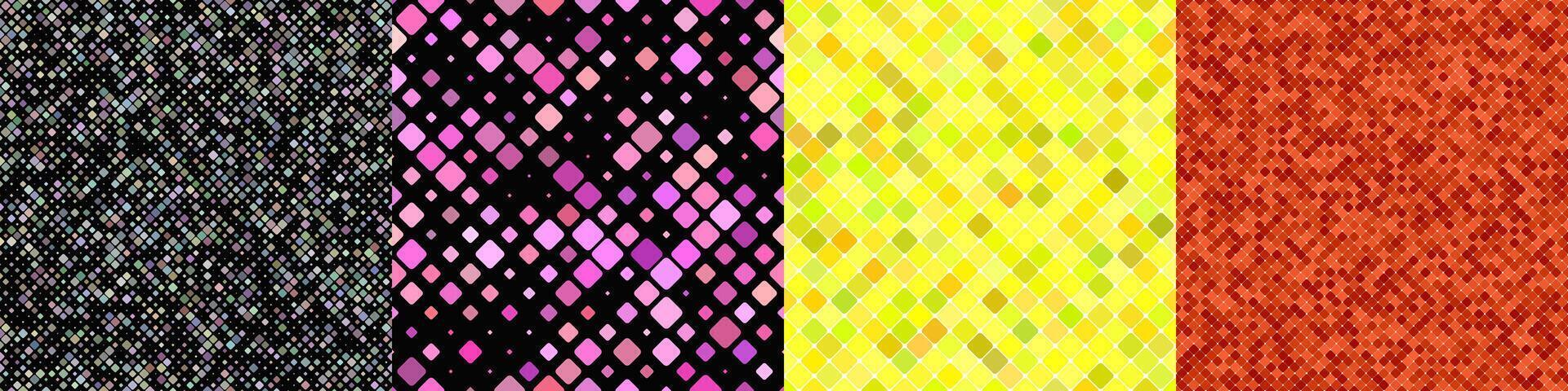 Seamless geometrical diagonal square pattern set vector