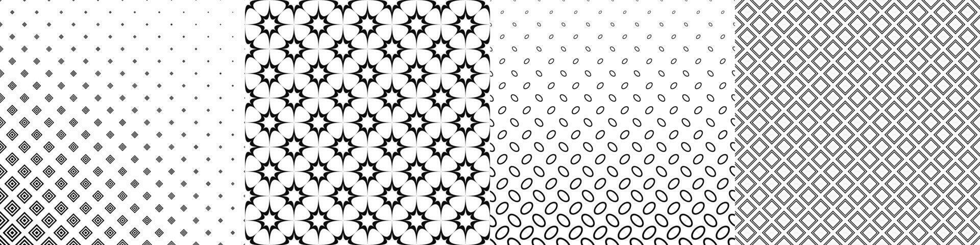 Black and white pattern collection vector