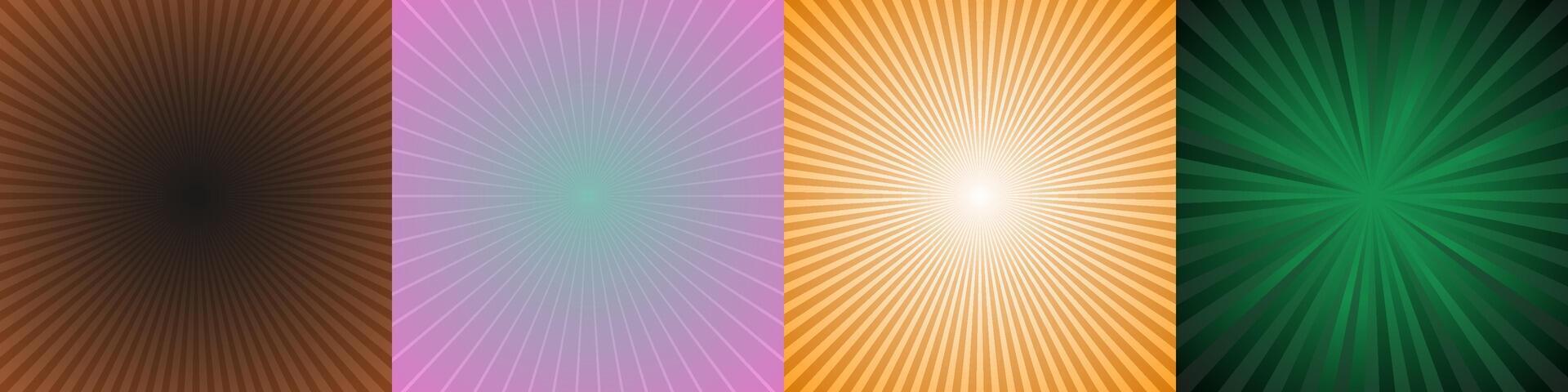 Abstract ray burst background collection vector