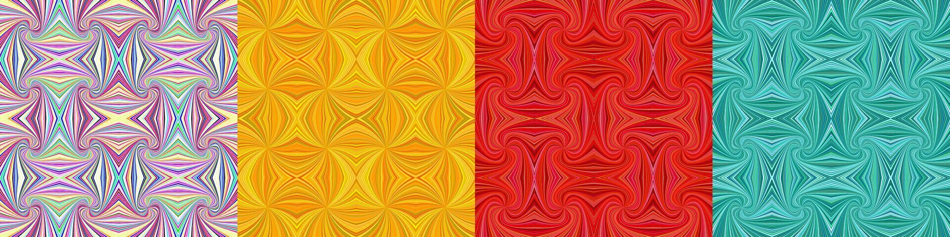 Abstract seamless curved stripe pattern set vector