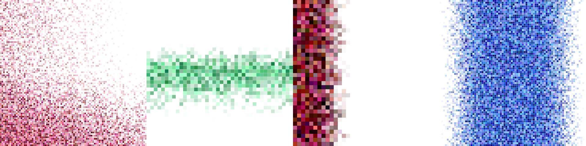 Abstract square mosaic pattern background set vector