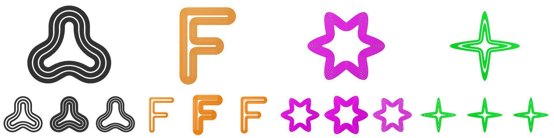 Line logo design collection vector