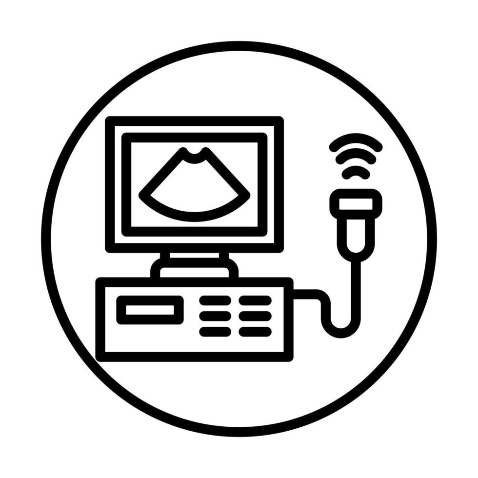 Ultrasound Machine icon line illustrations vector