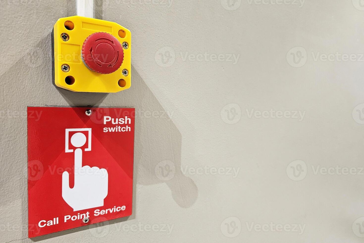 Close up Call Point Service Button in the Toilet. photo