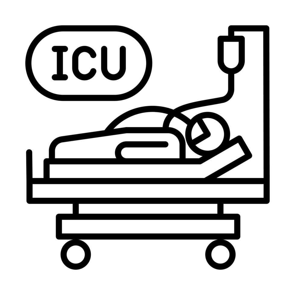 Intensive Care Unit ICU icon line illustrations vector