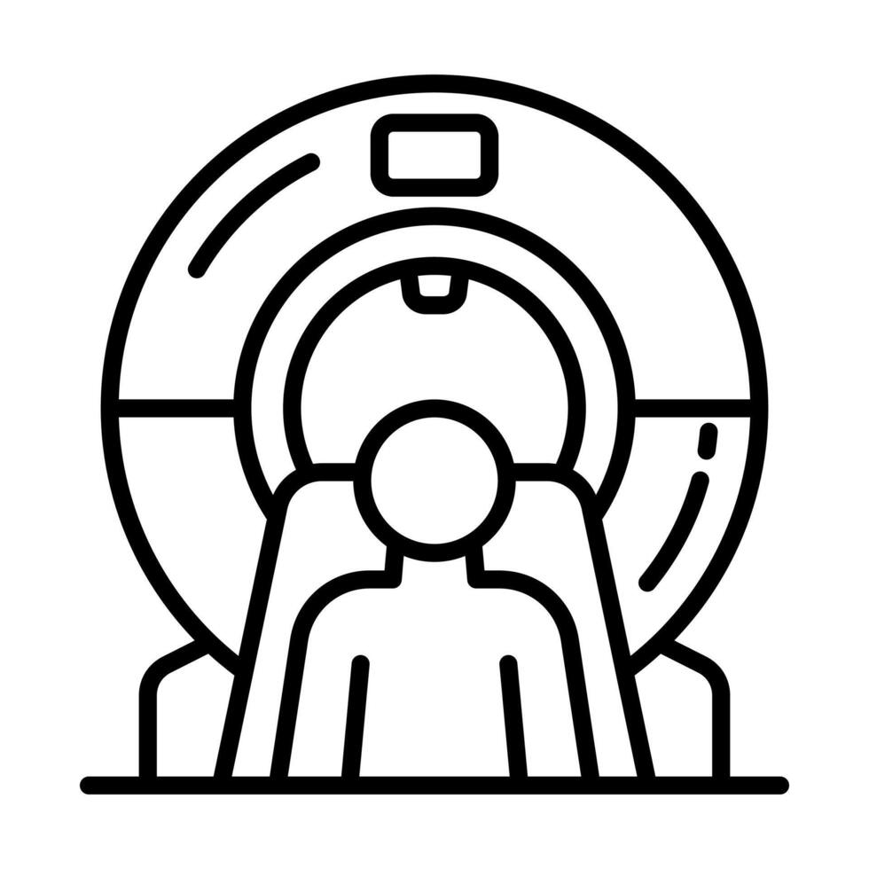 MRI Machine icon line illustrations vector