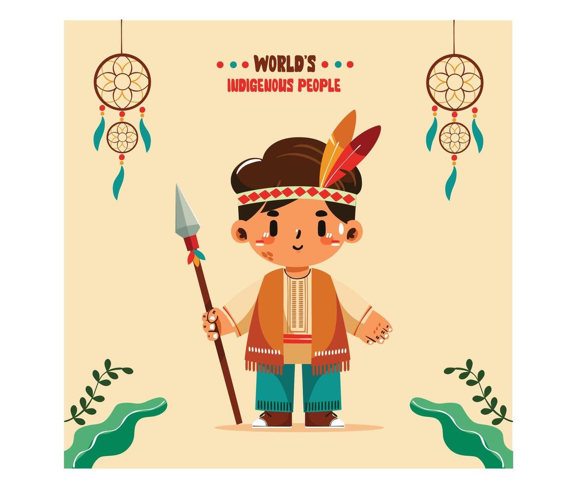 World Indigenous Peoples Day Background vector