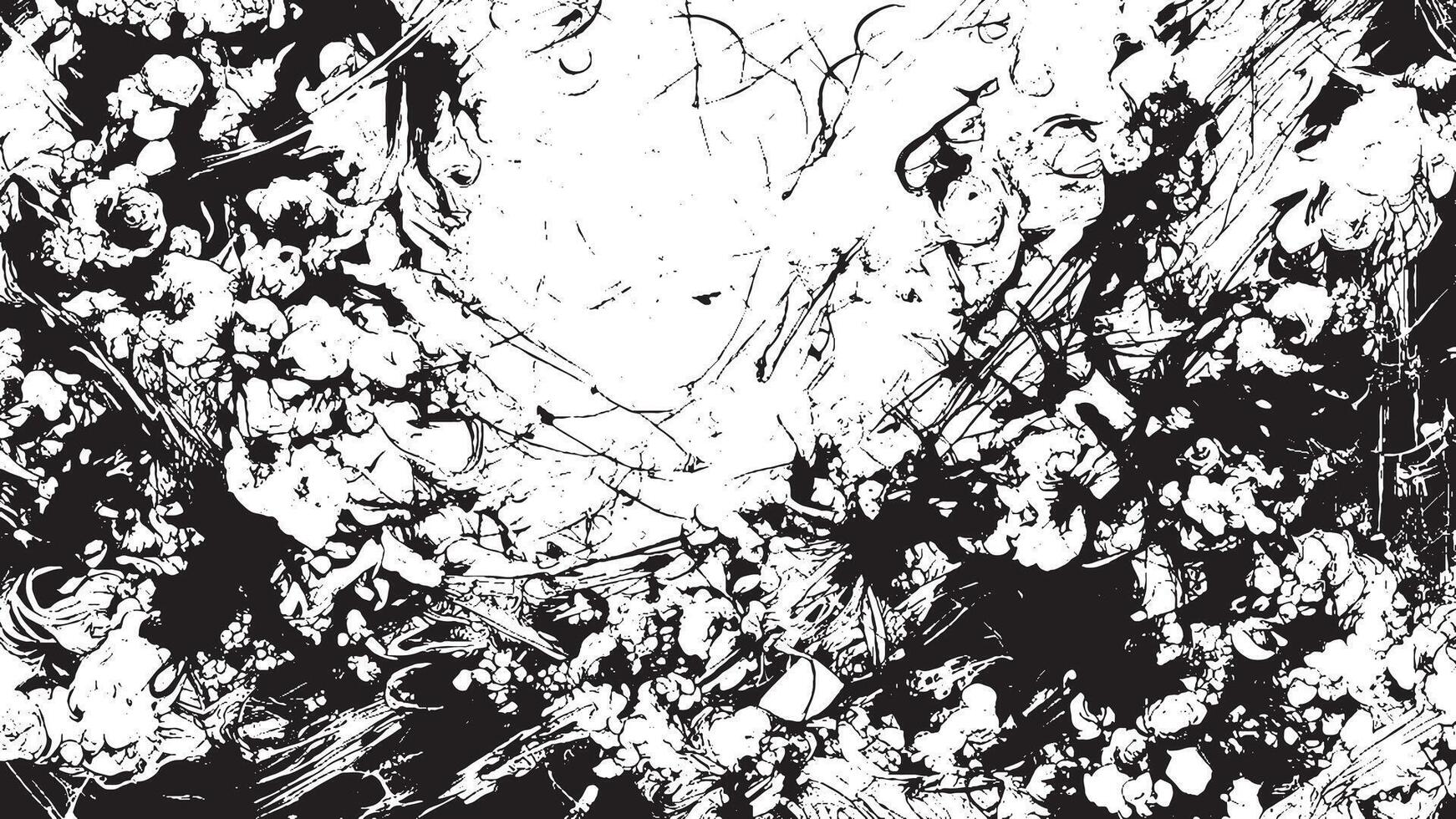 High-Resolution Black Grunge Style Art Overlay Texture for Backgrounds vector