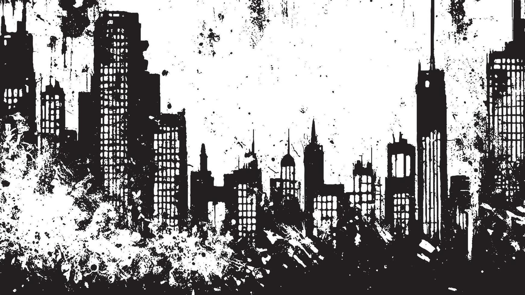Abstract Black Grunge Texture on White Background for Overlay Designs vector