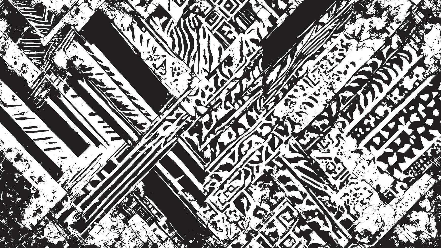 Black Monochrome Grunge Texture on White Background for Background Art vector