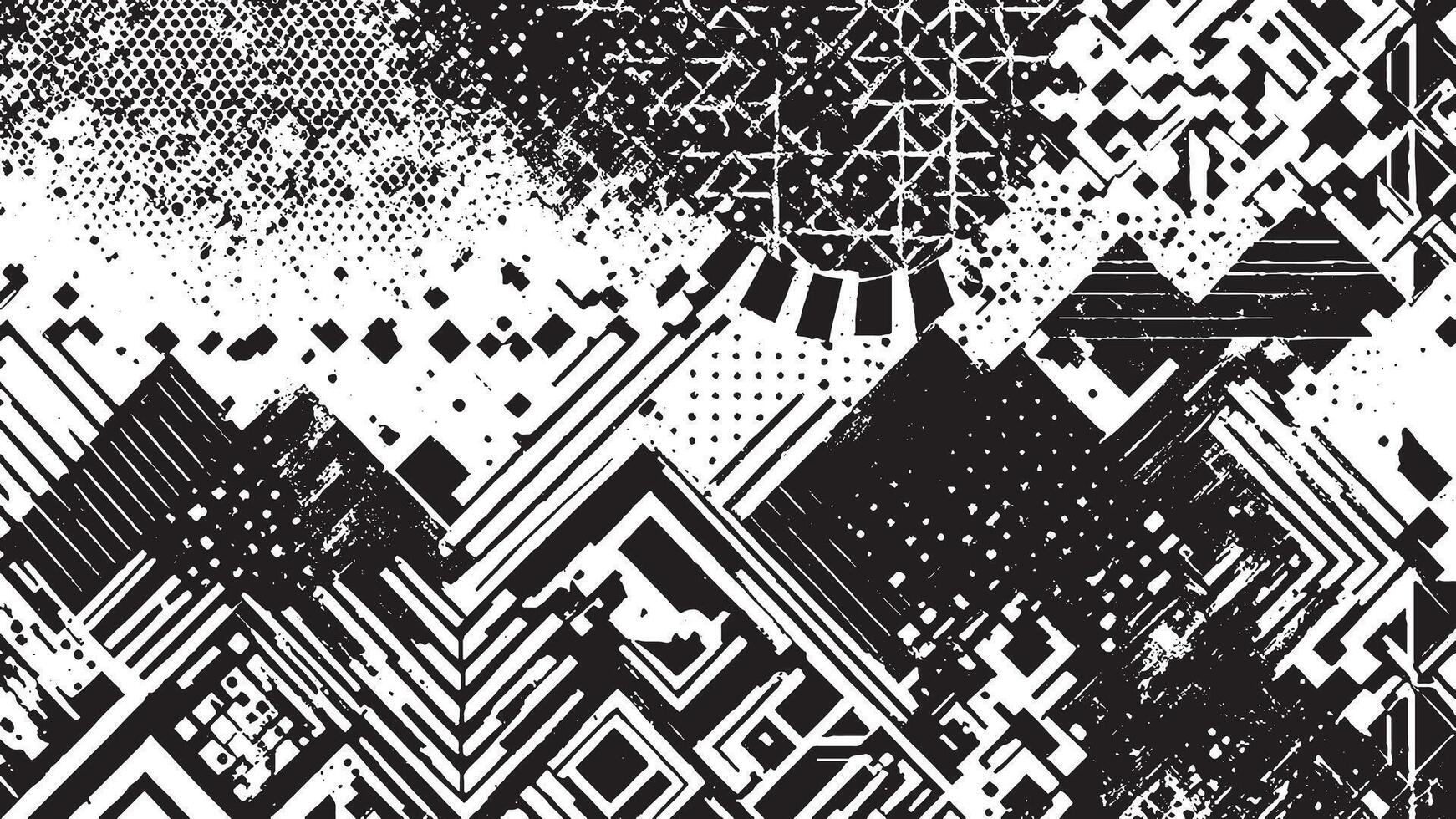 Black and White Grunge Texture for Backgrounds and Overlay vector