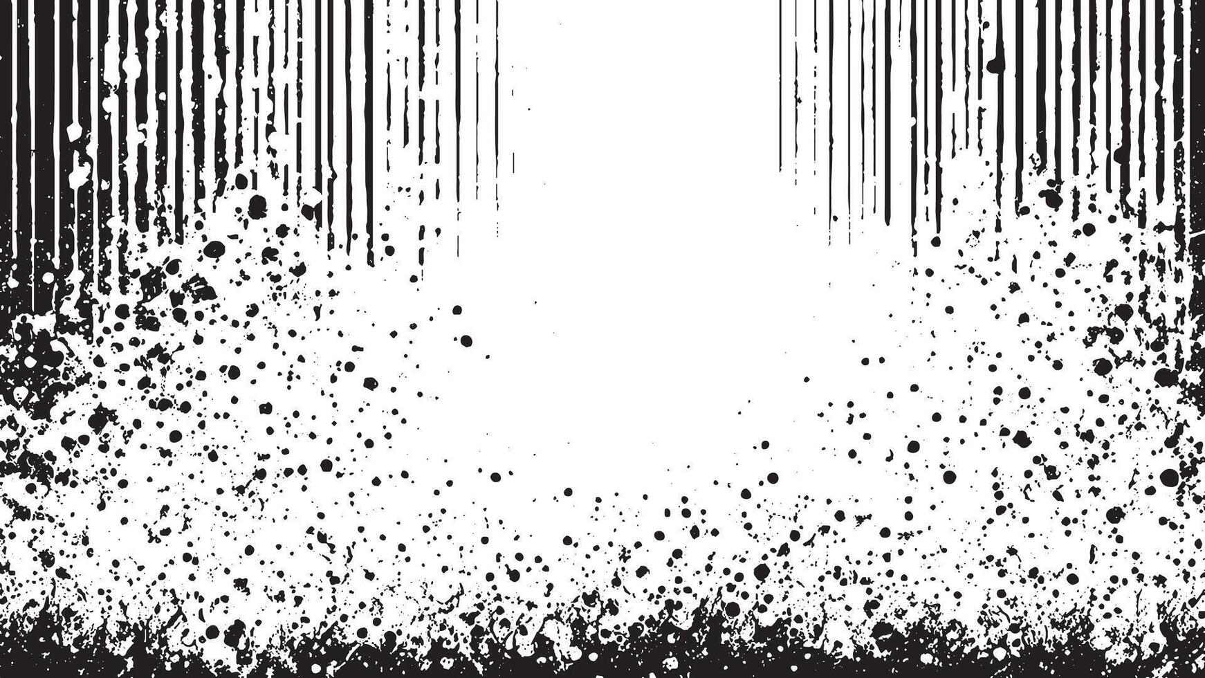 White Background with Monochrome Black Grunge Effect for Overlay Textures vector