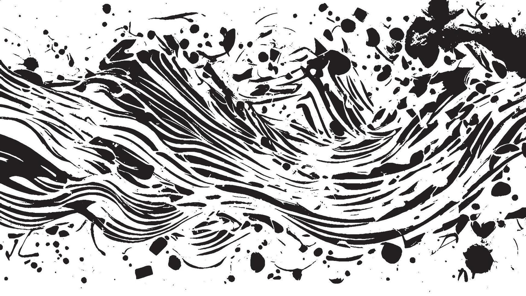 Black Grunge Texture on White Background for Backgrounds and Overlays vector
