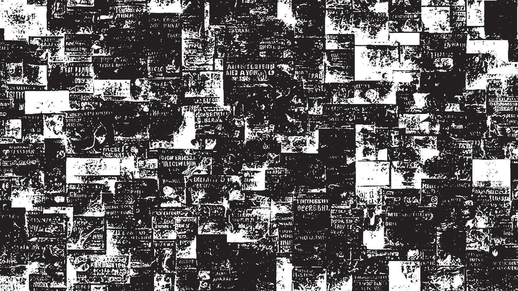 Black Grunge Effect Texture on White Background for Overlays vector