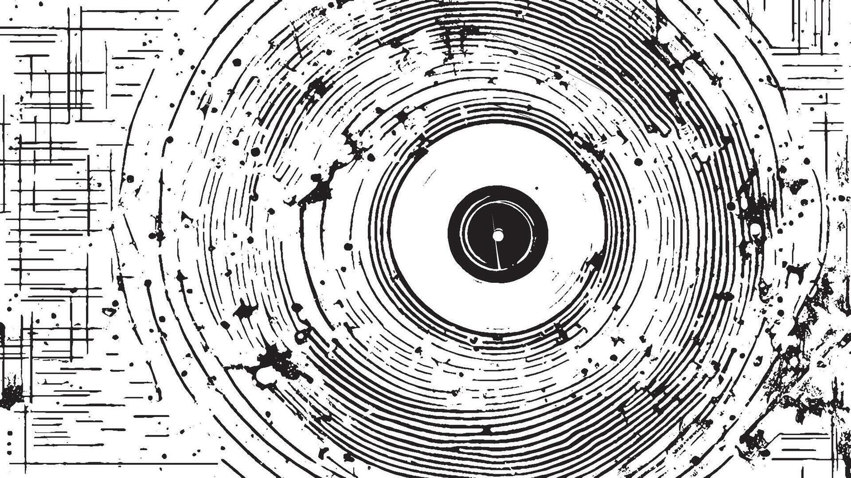 Black Grunge Effect Texture on White Background for Overlays vector