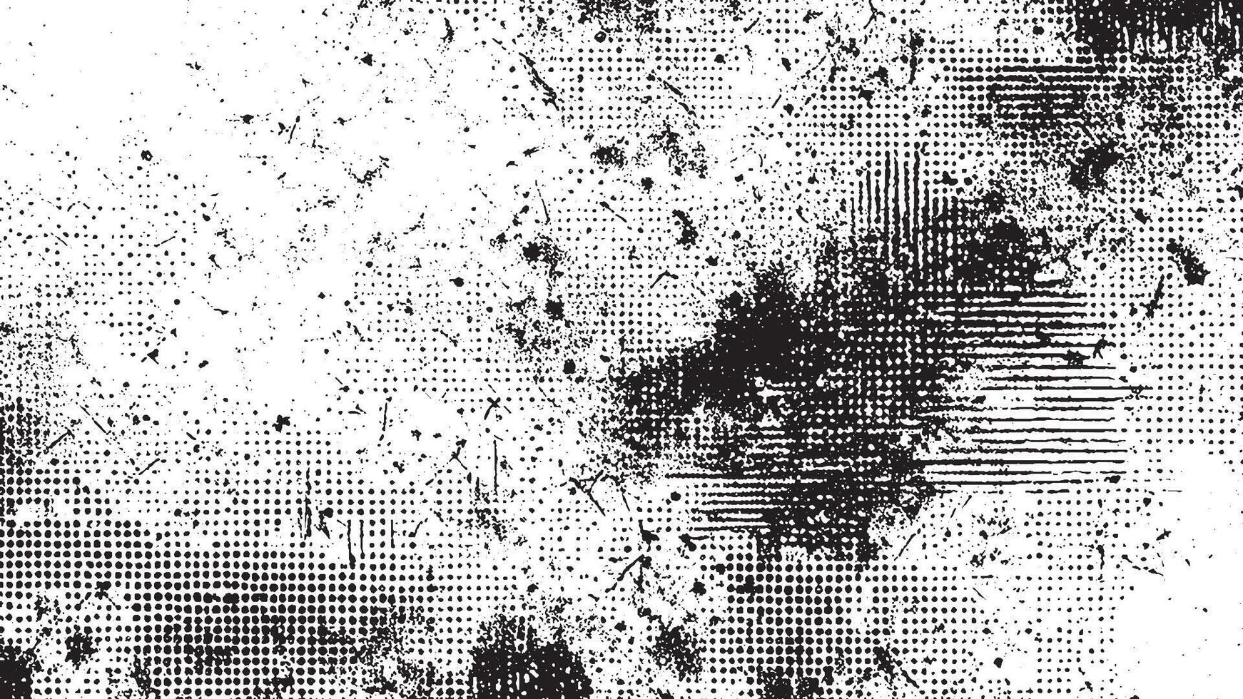 Black Grunge Effect Texture on White Background for Overlays vector