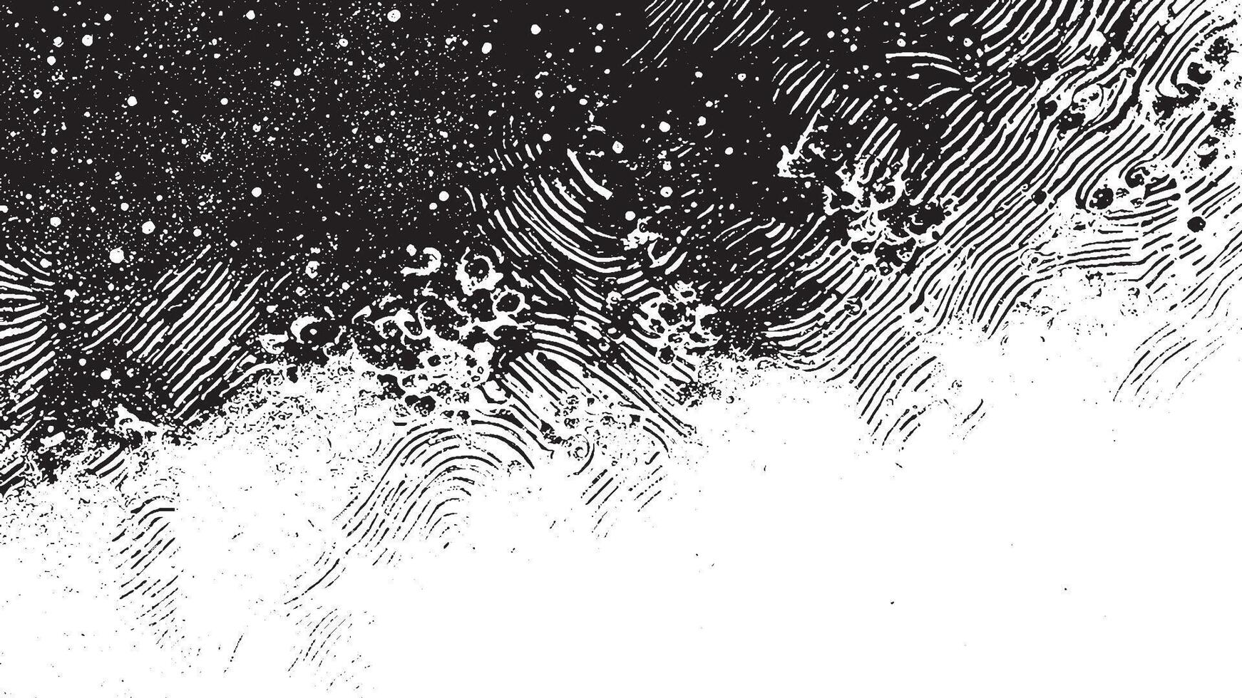 Black Grunge Effect Texture on White Background for Overlays vector