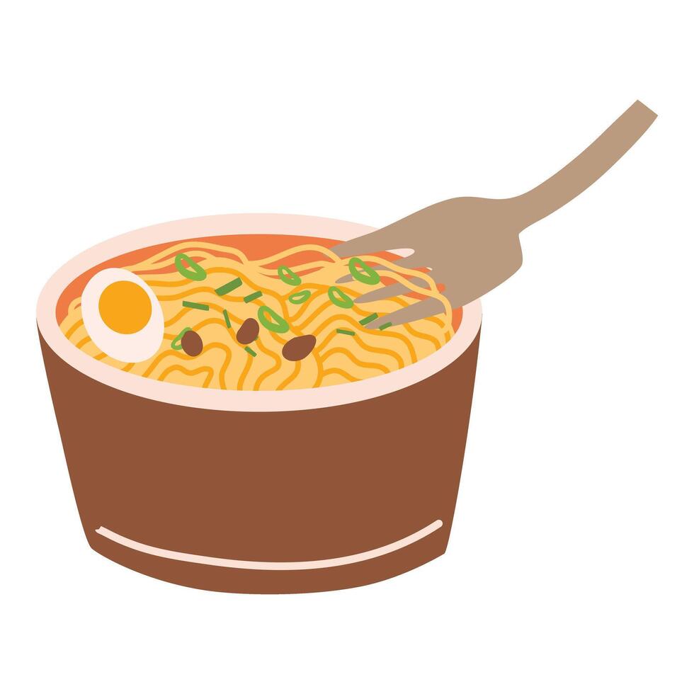 Korean Style Instant Noodles, Shin Ramyeon vector