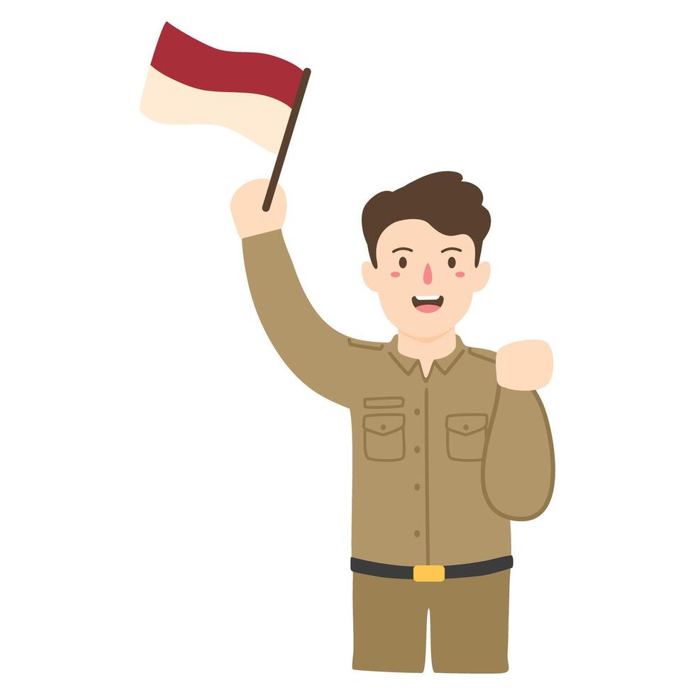 Civil Servant indonesia independence day vector