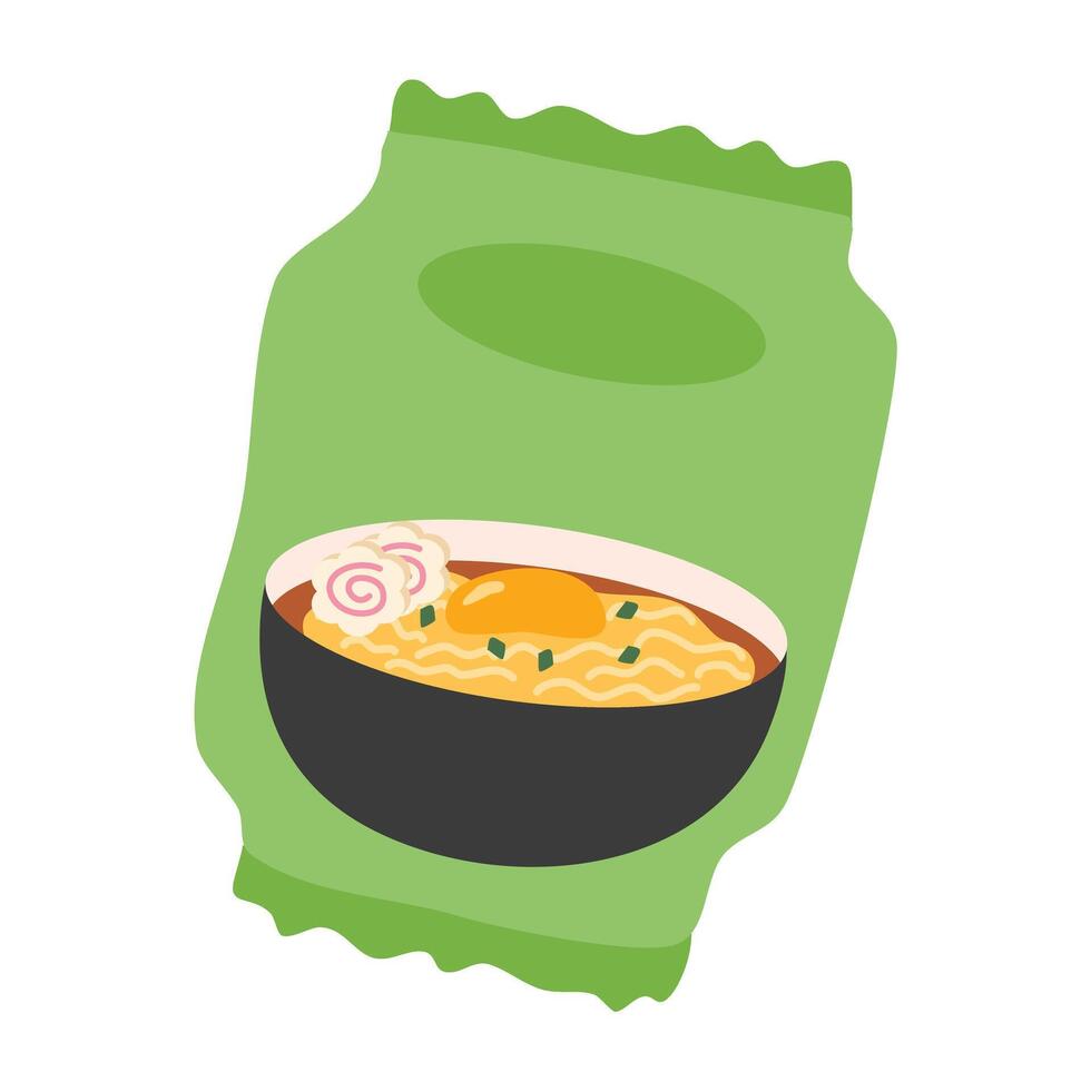 Korean Instant Noodles food illustration vector