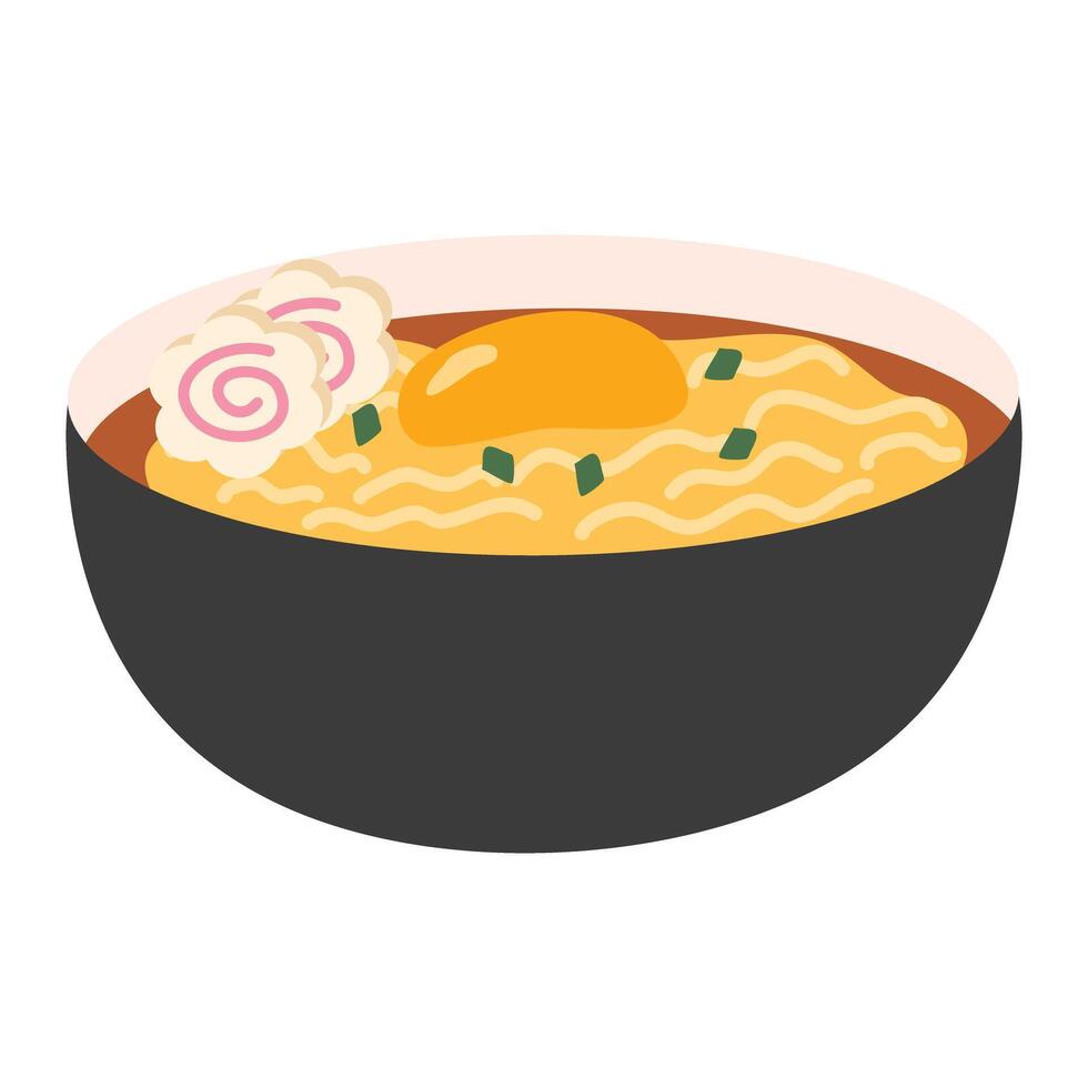 Bowl of Ramen with Miso Soup vector