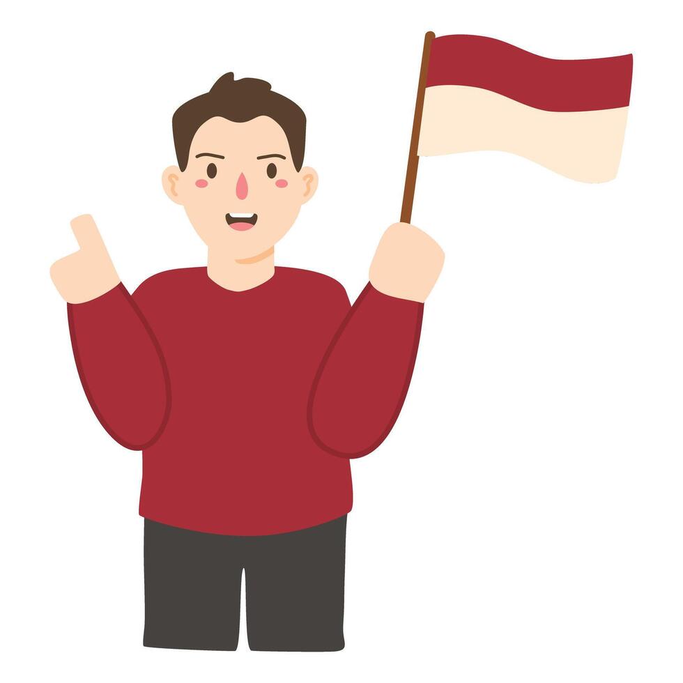 Holding Flag during Independence Day vector