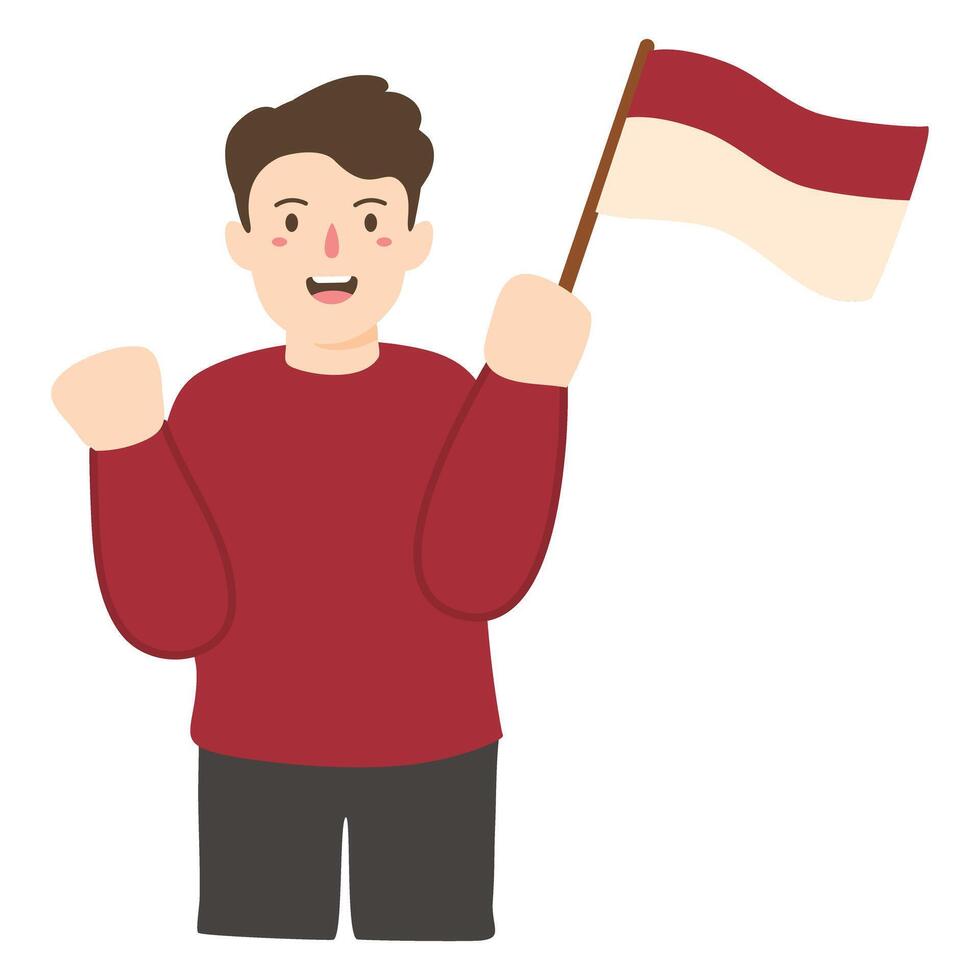 Holding Flag during Independence Day illustration vector