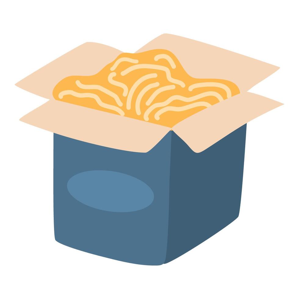 Noodles in a Takeout Box illustration vector
