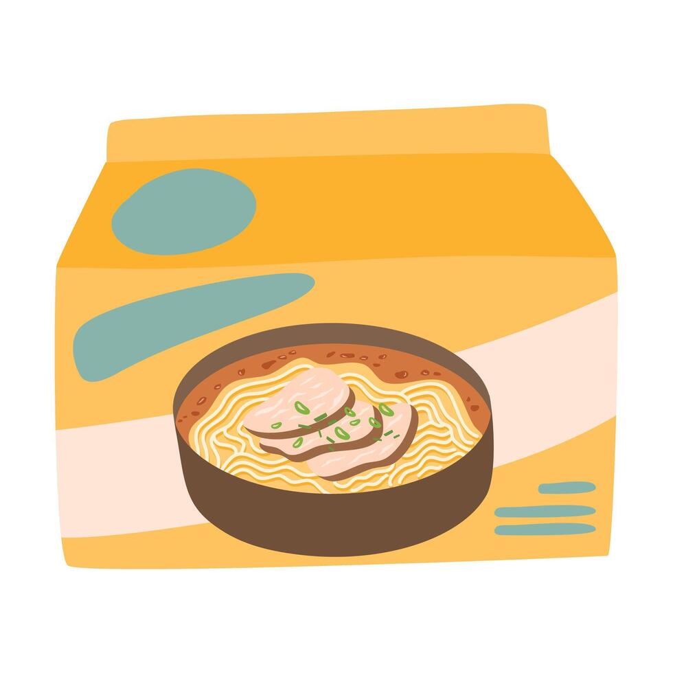Instant Noodle, Roasted Beef Flavor vector