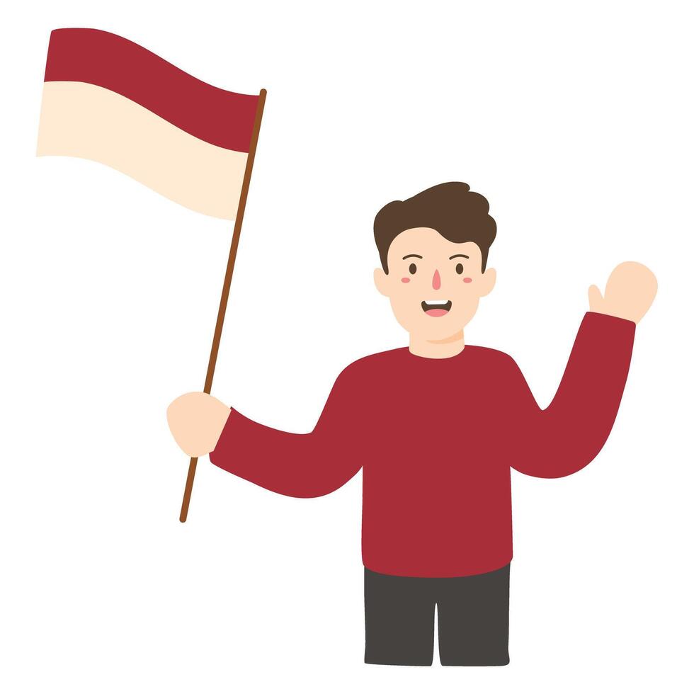 Supporter in Indonesia's Independence Day Celebration vector