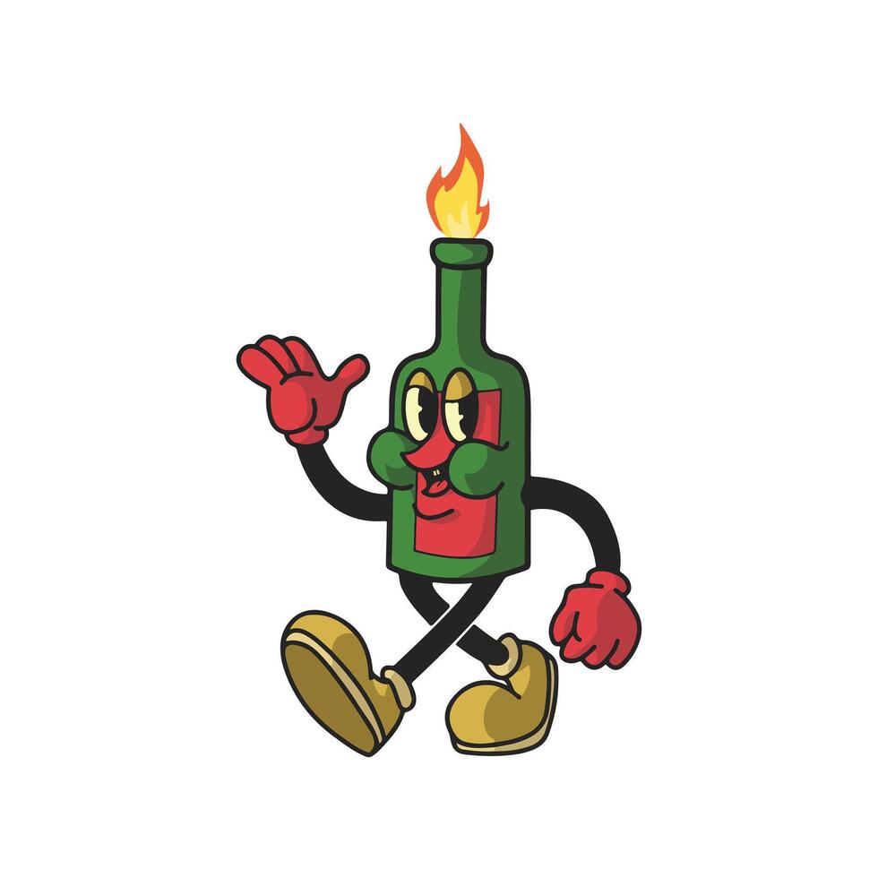 Vintage Molotov Cartoon Character 90's Premium vector