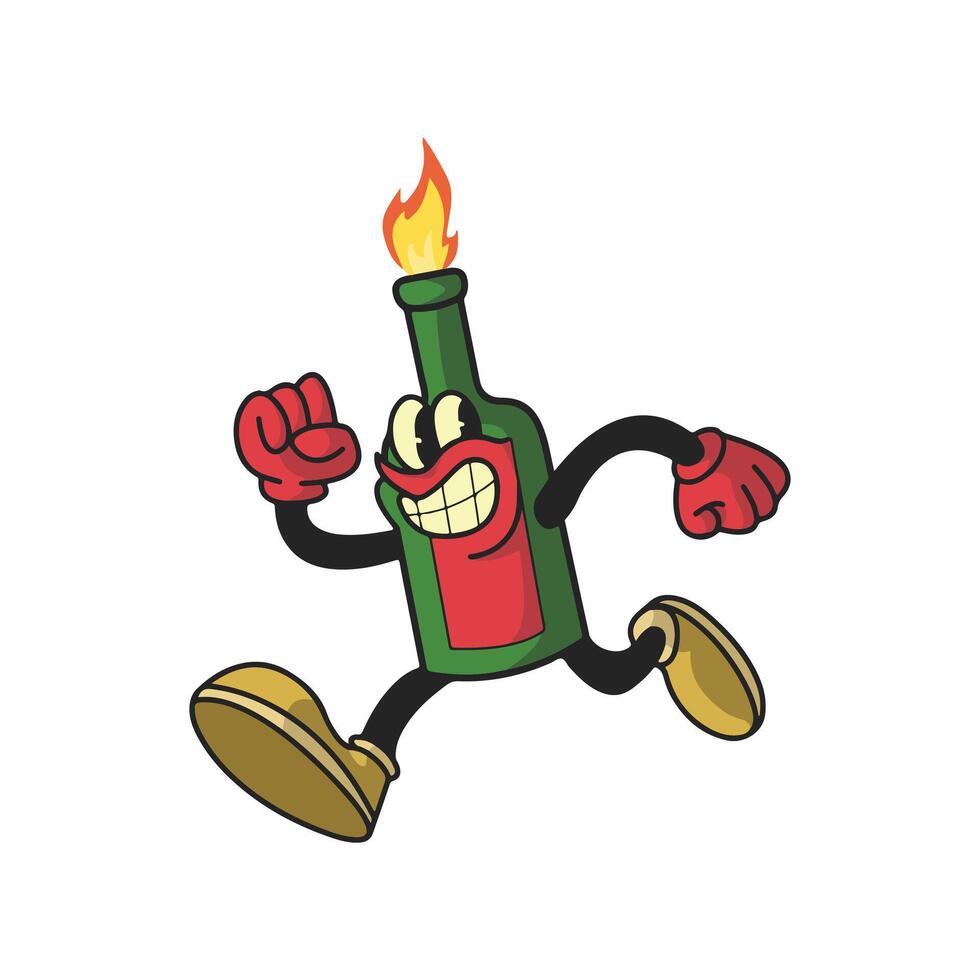 Vintage Molotov Cartoon Character 90's Premium vector