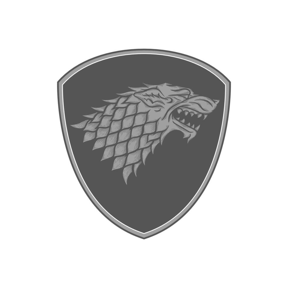 classic wolf head symbol vector