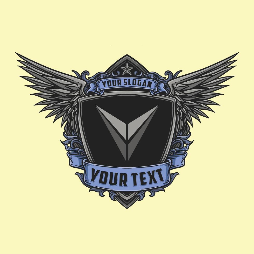 modern crest blank. ready to add text and symbol vector