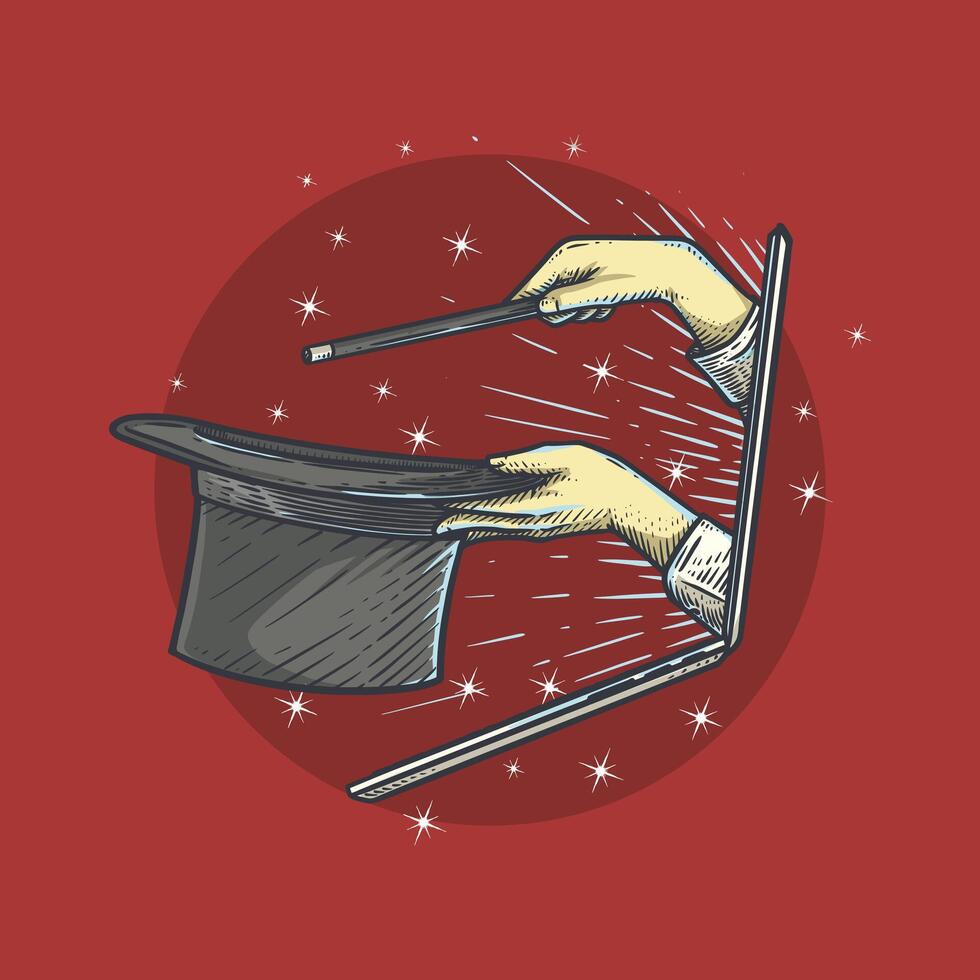 magician in online show vector