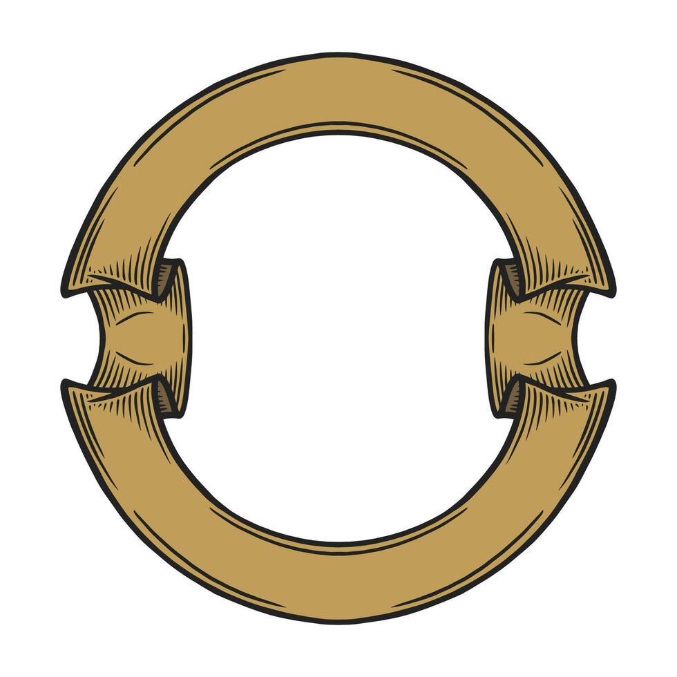 blank vintage hand drawn ribbon . vector