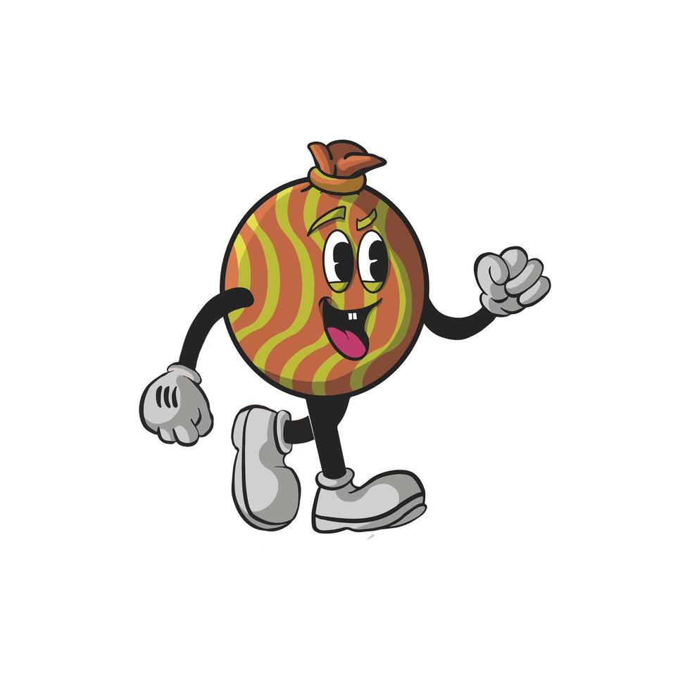 Vintage Candy Cartoon Character 90's Premium vector