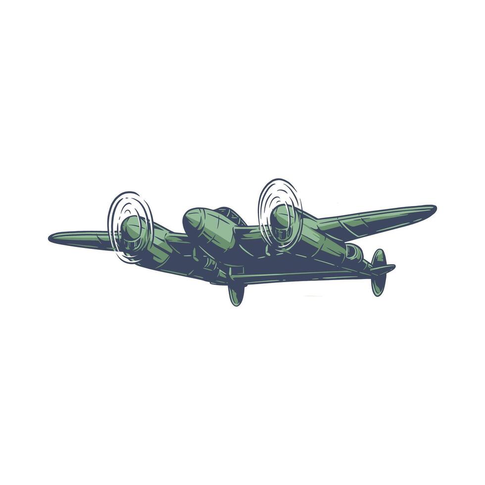 vintage world war 2 airplane vector