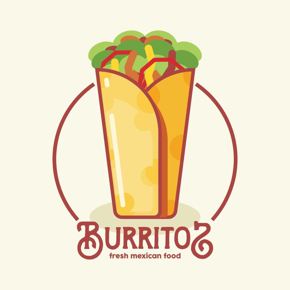 burritos logo easy to change text and color vector