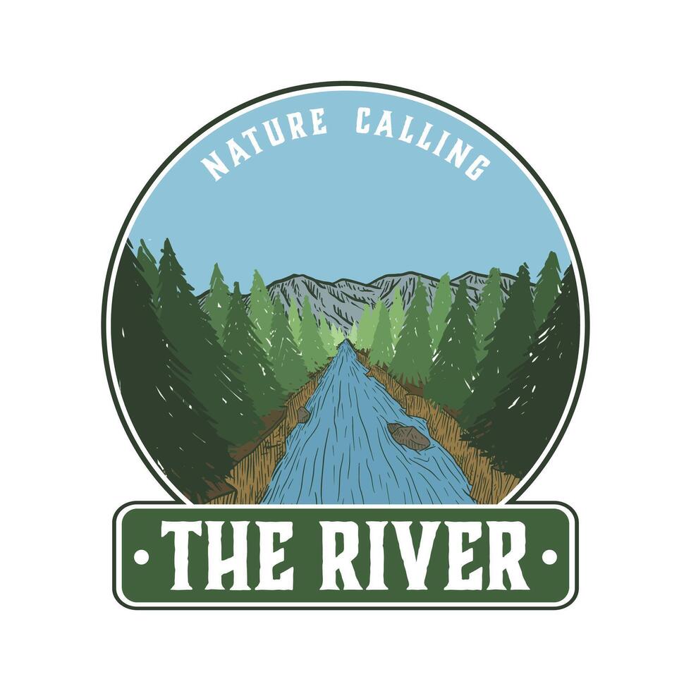 pine wood landscape for logo vector