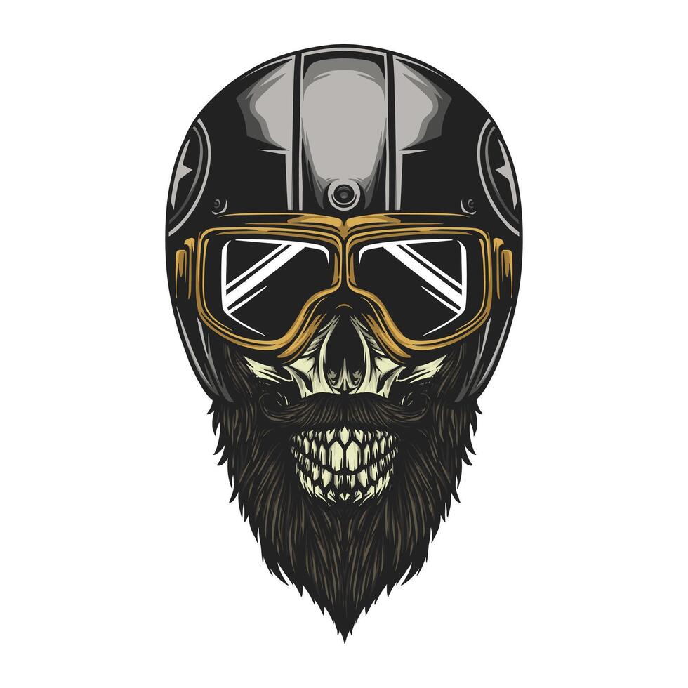A Skull Racer with Helmet and Goggles vector