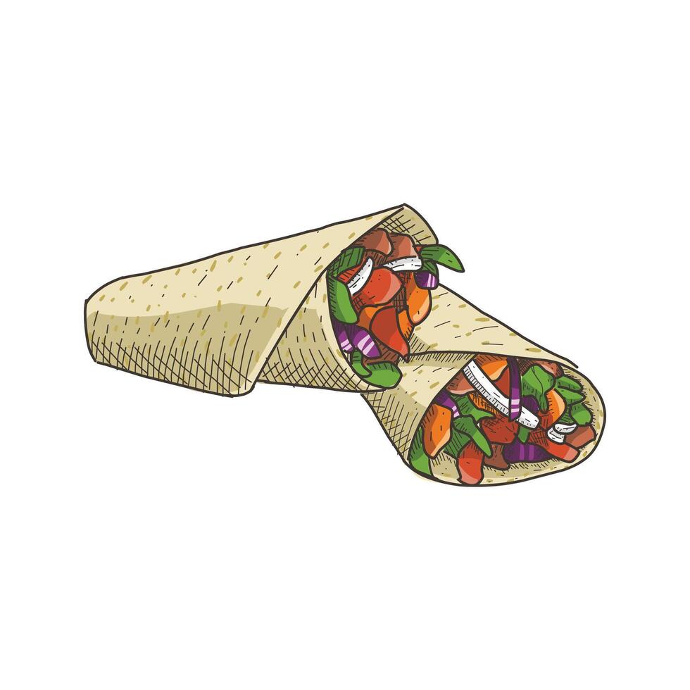 burritos hand drawn vector