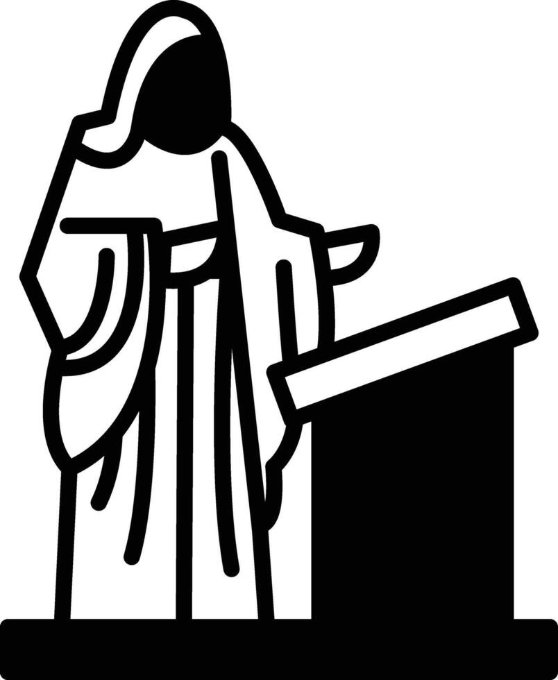 saint in line icon style vector