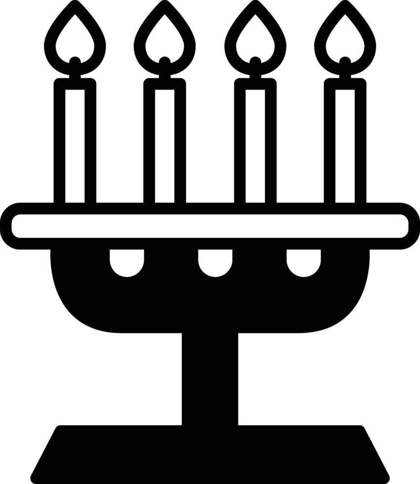 Halloween candle holder icon in line style. vector