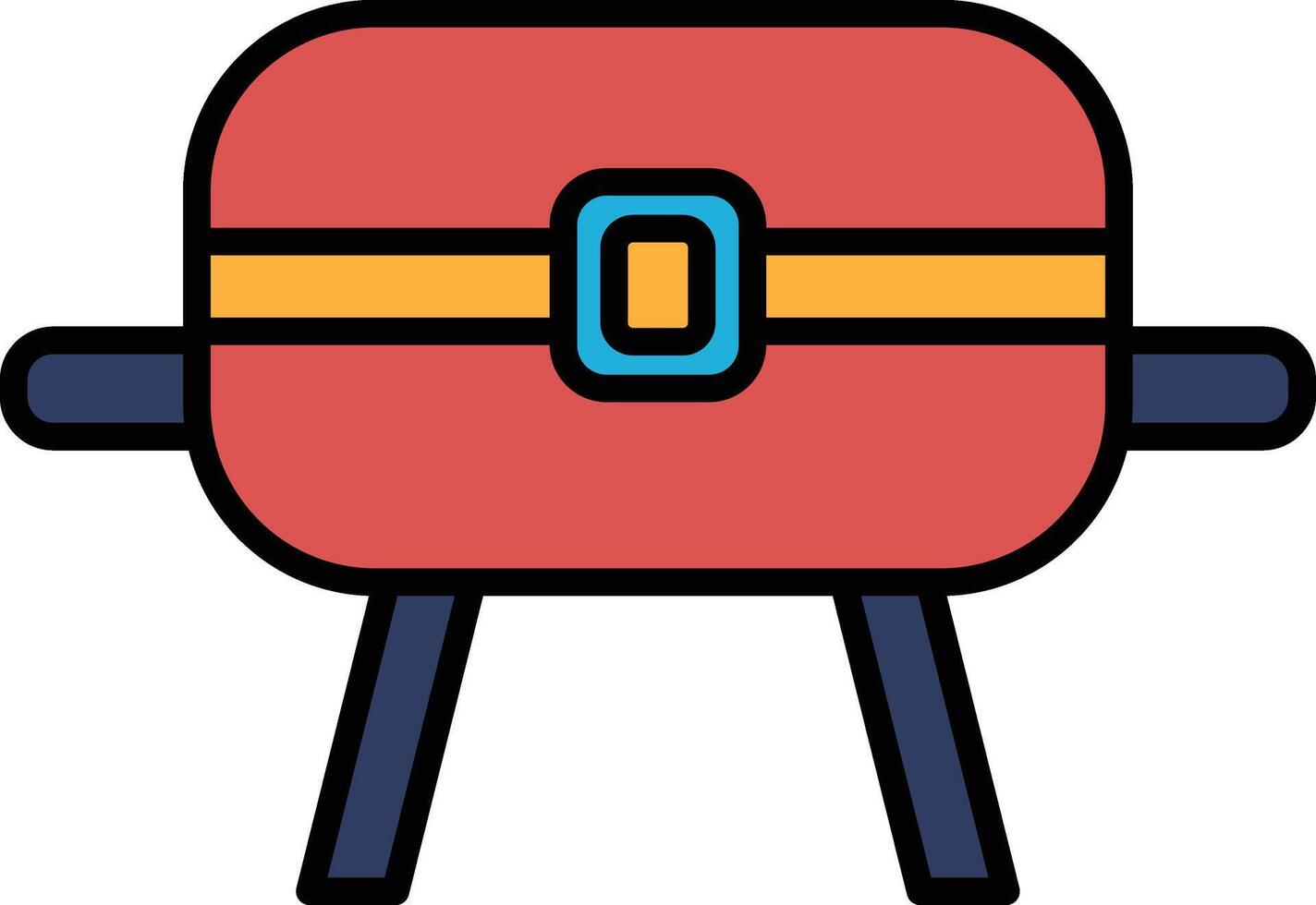 Grill grill icon in line style. vector