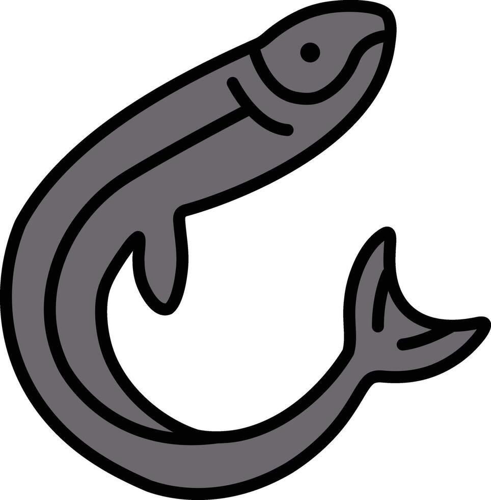 Eel icon in line style. vector