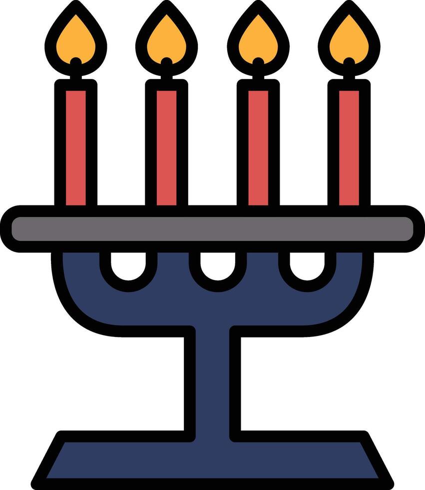 Halloween candle holder icon in line style. vector